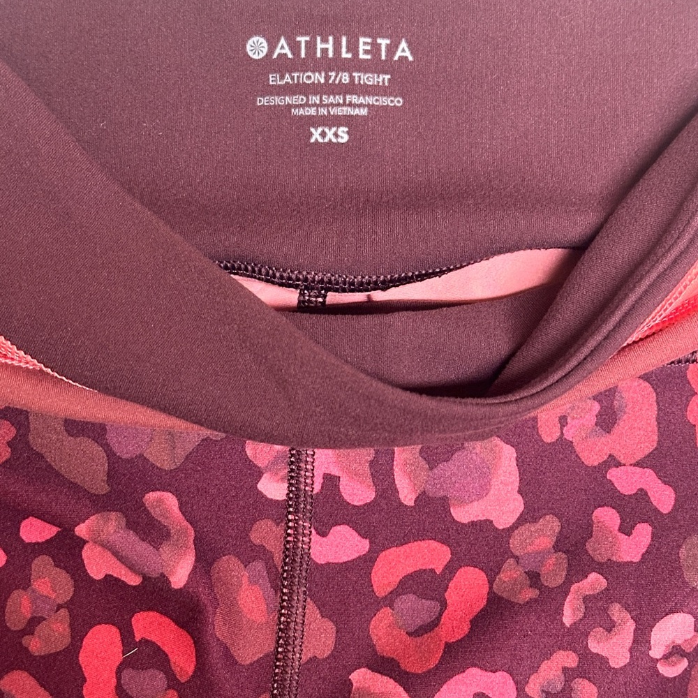 Athleta women’s elation 7/8 Red Pink and Maroon (Size: XXS) - Picture 6 of 6